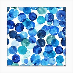 Blue Watercolor Circles 1 Canvas Print