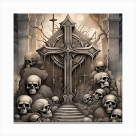 Gothic Skulls 1 Canvas Print