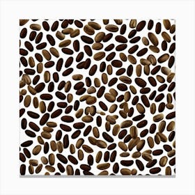 Seamless Pattern Of Coffee Beans 1 Canvas Print