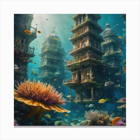 Underwater City Inspired By Gaudi 4 Canvas Print