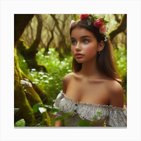 Fairytale Girl In The Forest 1 Canvas Print