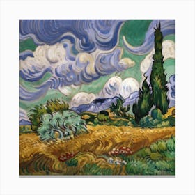 A Wheatfield With Cypresses Vincent Van Gogh M Canvas Print