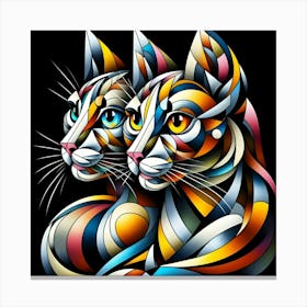 Abstract Cats Canvas Print