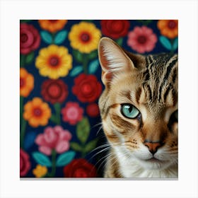 Default Frida Kahlo Cat Art 3 Canvas Print