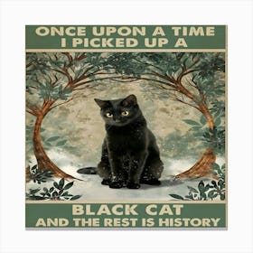 Once Upon A Time I Picked Up A Black Cat And The Rest Is History Canvas Print