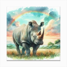 Rhinoceros painting in water color Canvas Print