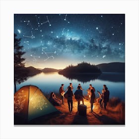 Camping Under the Zodiac with your friends 2 Canvas Print