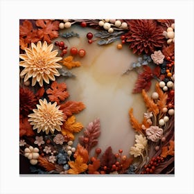 Autumn Leaves Wreath Canvas Print