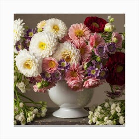 Dahlias Canvas Print