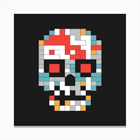 Pixel Skull Canvas Print