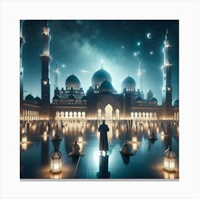 Islamic Mosque At Night 8 Canvas Print