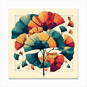 Geometric Art Tropical leaves of ginkgo biloba 5 Canvas Print