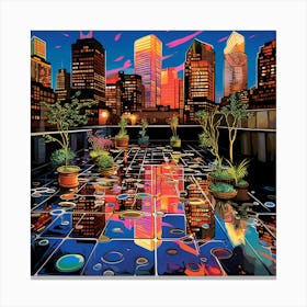 Reflections On A Rooftop Canvas Print