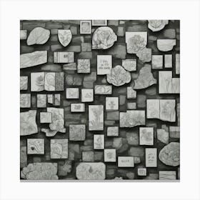 Wall Of Drawings Canvas Print