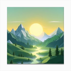 Firefly An Illustration Of A Beautiful Majestic Cinematic Tranquil Mountain Landscape In Neutral Col (47) Canvas Print