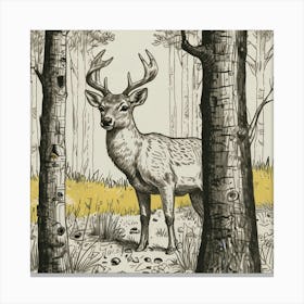 Deer In The Woods 91 Canvas Print