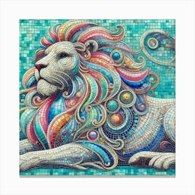 Mosaic Lion Canvas Print