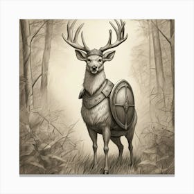 Deer In The Woods 54 Canvas Print