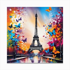 Paris With Butterflies 30 Canvas Print