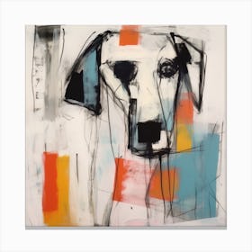 Conceptual Abstract Color Block Dog Portrait 33 Canvas Print
