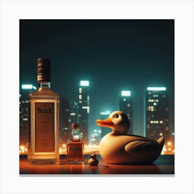 Duck At Night 1 Canvas Print