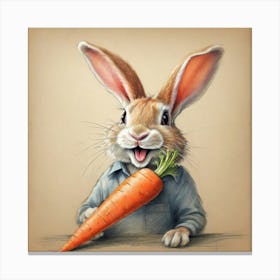 Rabbit With Carrot 2 Canvas Print