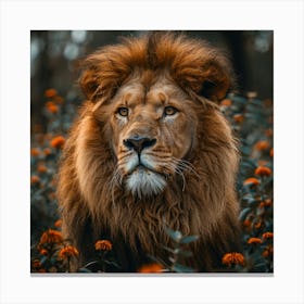 Lion In The Forest 2 Canvas Print