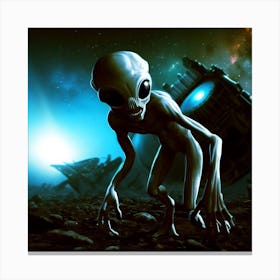 Aliens In Space 2 Canvas Print