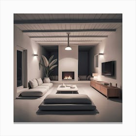 Modern Living Room Canvas Print