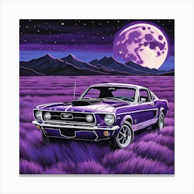 Purple Mustang Canvas Print