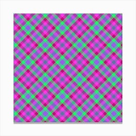 Pink And Green Plaid Canvas Print