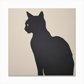 Silhouette Of A Cat Canvas Print