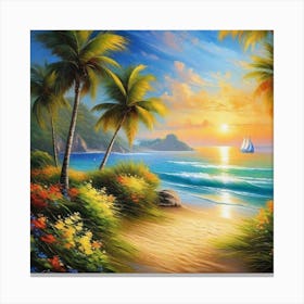 Sunset At The Beach 64 Canvas Print