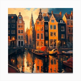 Amsterdam At Sunset Canvas Print