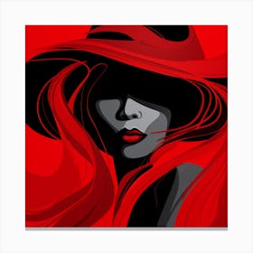 Woman In A Red Hat 1 Canvas Print