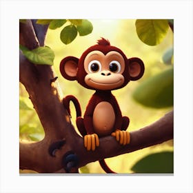 Monkey In The Tree Canvas Print