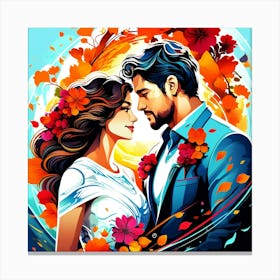 Creative Love And Relationship Illustration 53 Canvas Print