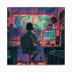 Computer Room Lofi Canvas Print