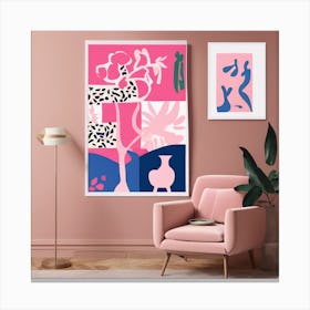 Matisse Cutout Pink Art print 1 Canvas Print