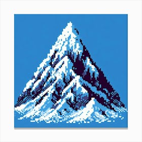 8-bit snowy mountain peak 1 Canvas Print