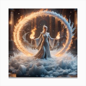 Fire & Ice Lady Of Magic 1 1 Canvas Print
