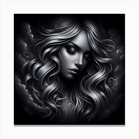 Beautiful Girl In The Clouds Canvas Print