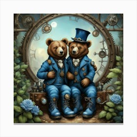 blue bear Canvas Print