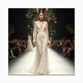 Bridal Gown On The Runway Canvas Print