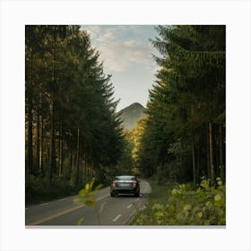 A Serene Afternoon With A Luxury Car Canvas Print