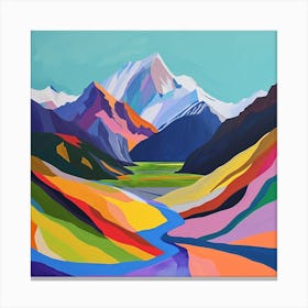 Colourful Abstract Aorak Imount Cook National Park New Zealand 3 Canvas Print