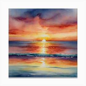 Sunset On The Beach 8 Canvas Print