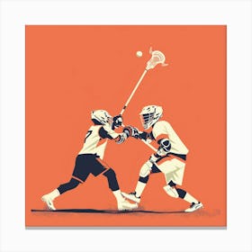 Two Lacrosse Players In Action 3 Canvas Print