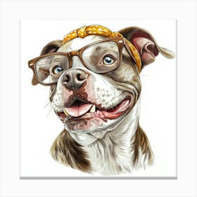 Pit Bull Dog Portrait Canvas Print