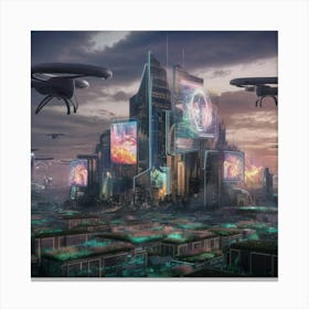 Futuristic Cityscape 20 Canvas Print